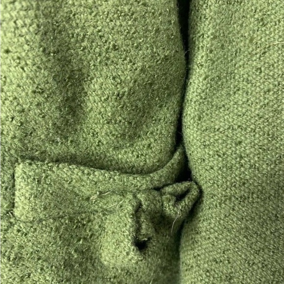 Green Wool Coat with Brown Fur Trim - Picture 7 of 12